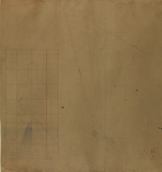 Portrait of Monsignor James P. Turner: Perspective Study and Ground Plan