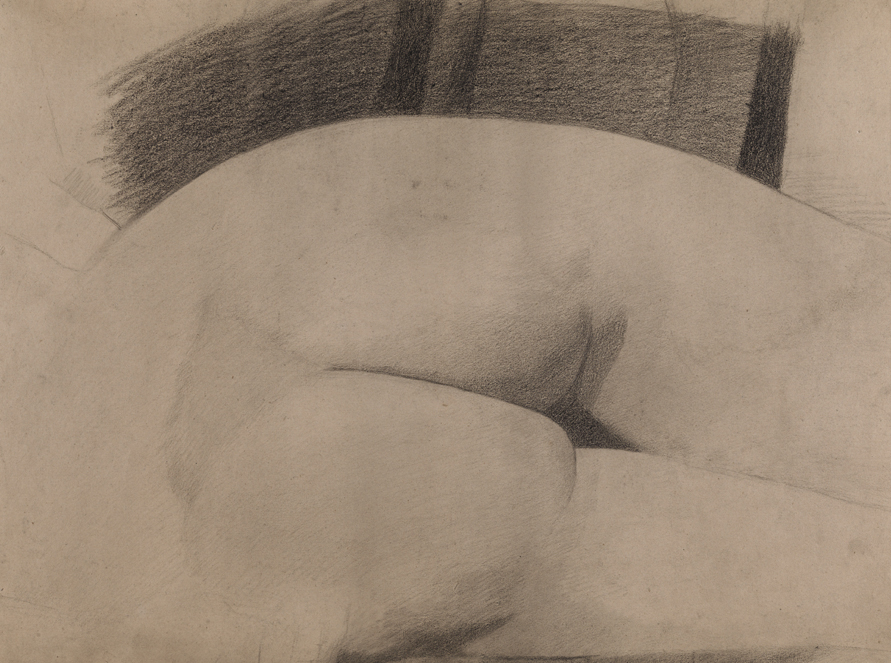 Figure Study: Buttocks of Reclining Nude Woman