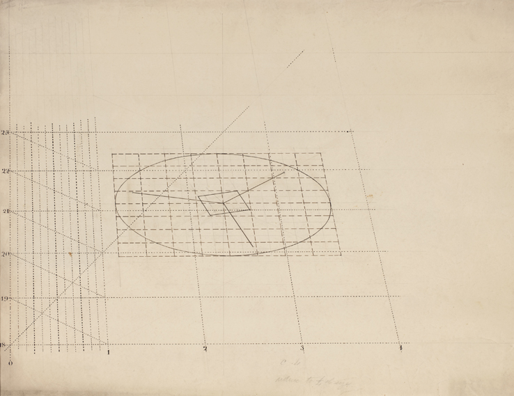 Drawing C(4) (Perspective Study: Floor Relief of Tilt-top Table)
