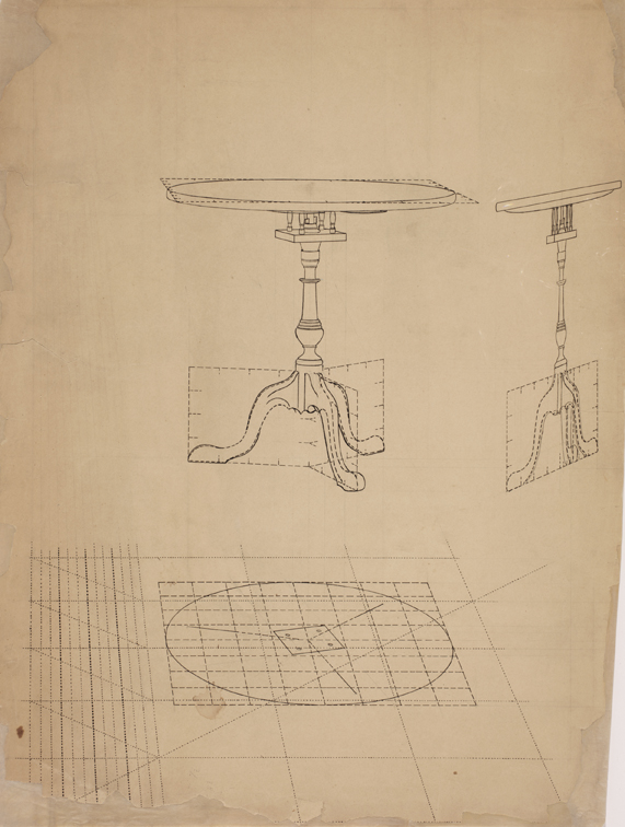 (Drawing C(4) or C(5): Variant Study of Relief of Tilt-top Table)