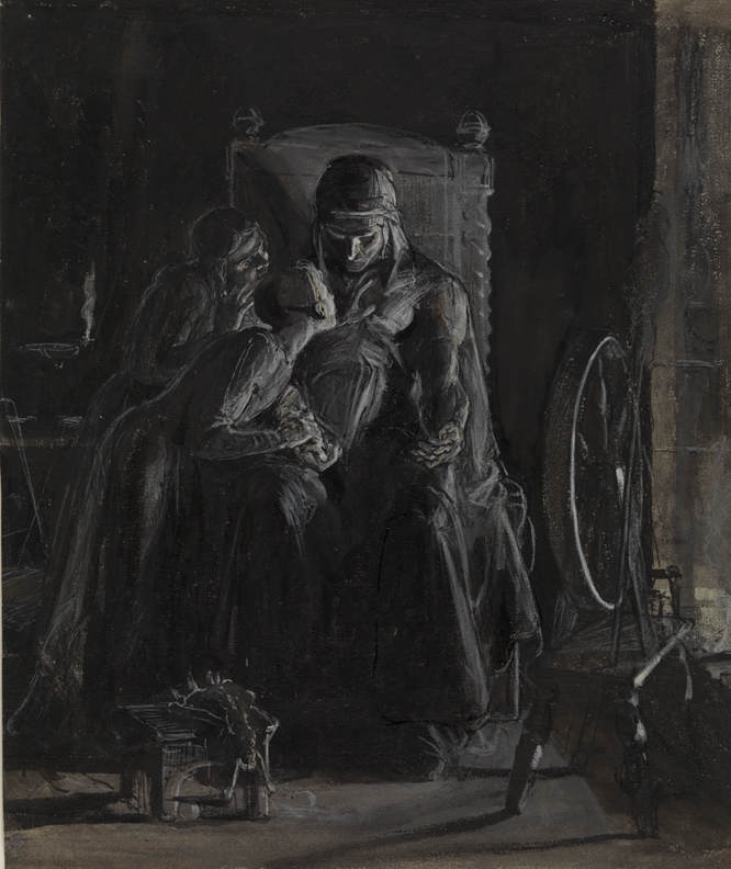 The Dead Grandmother Discovered by Two Children