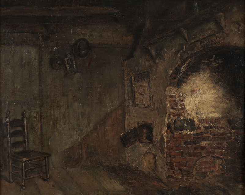 Interior with Fireplace and Chair