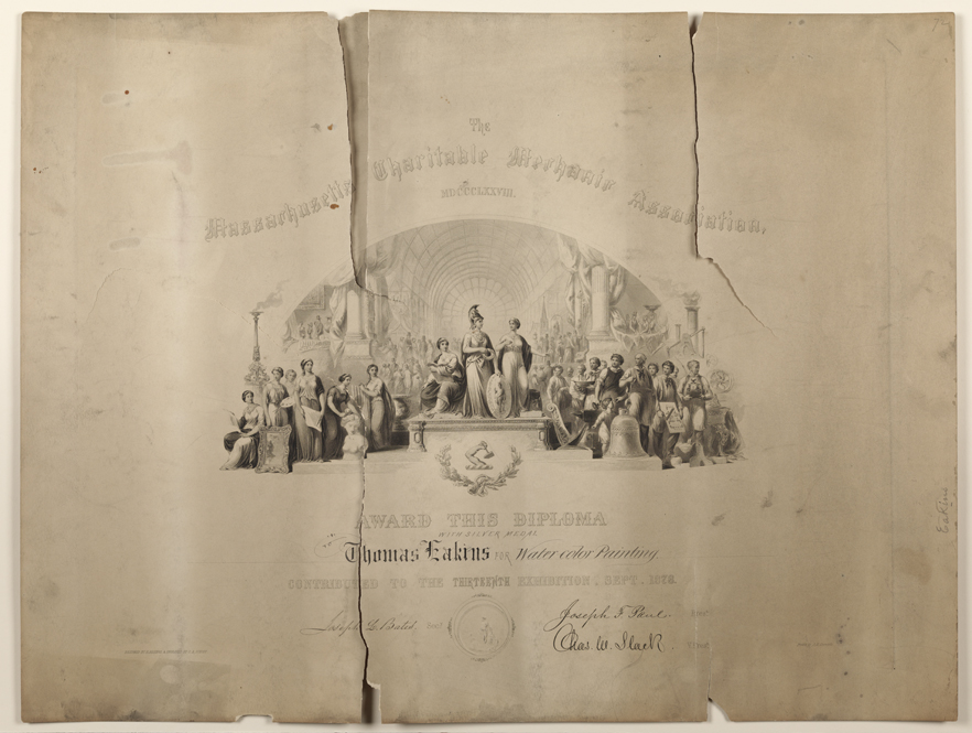 Diploma for Massachusetts Charitable Mecahnics' Association