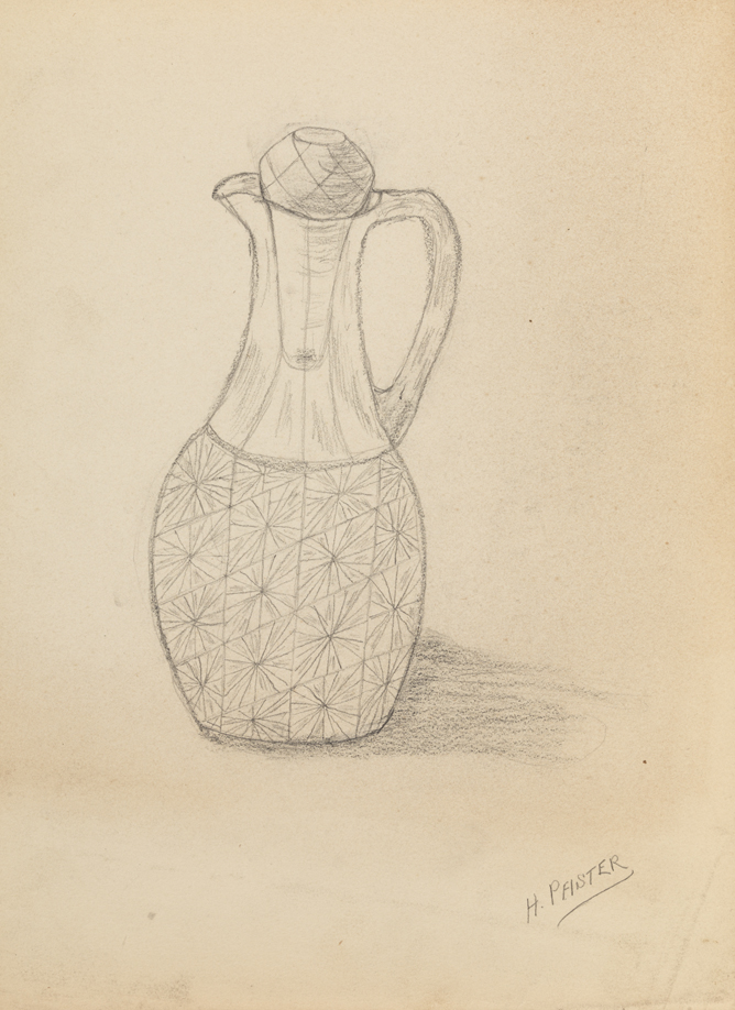 [Sketch of a glass cruet]