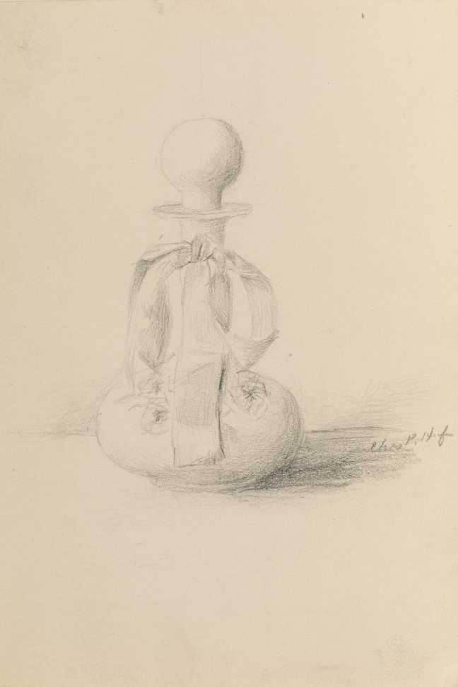 [Sketch of glass perfume bottle]