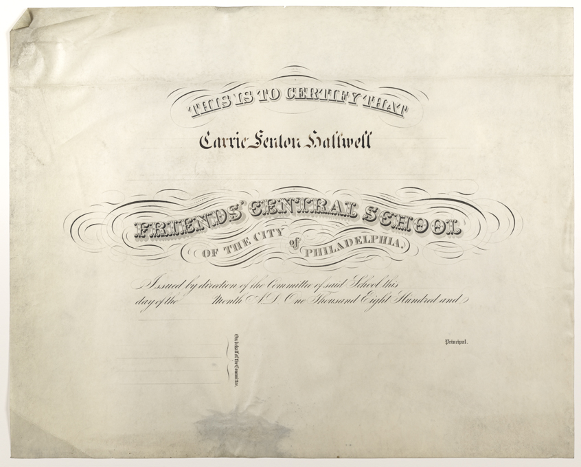 Diploma for Friends Central School