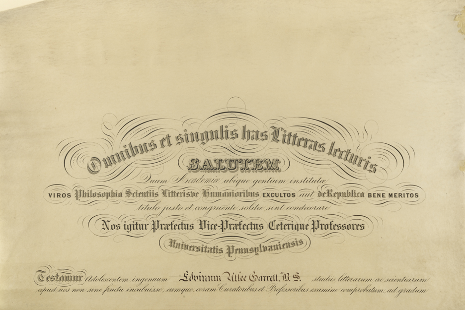 Diploma from University of Pennsylvania