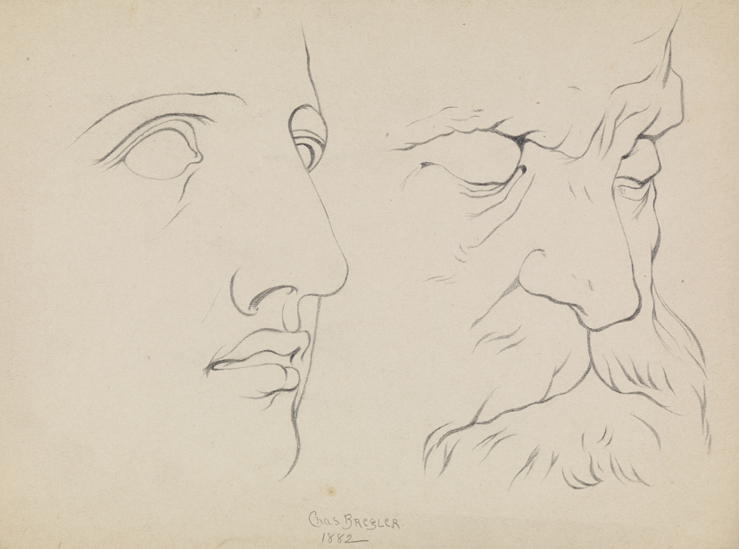 [Line drawings of classical heads]
