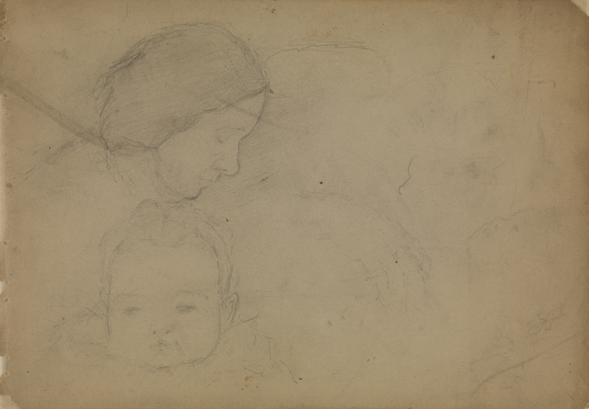 Figure Studies: Heads of Woman and Child