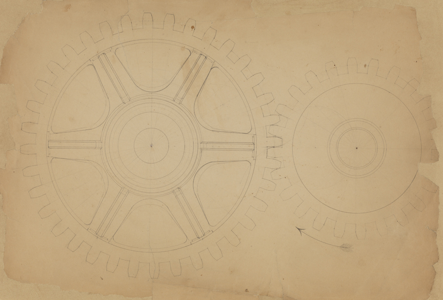 Mechanical Drawing: Cogwheel and Pinion