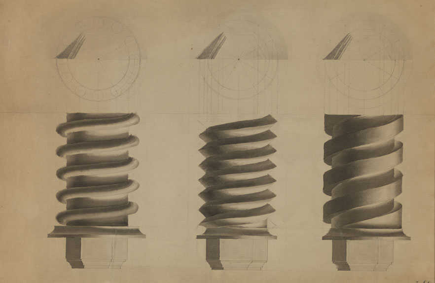 Mechanical Drawing: Three Spirals