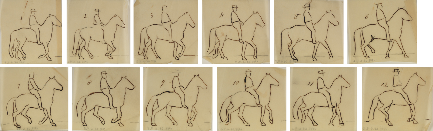 Motion Studies: Man on Horseback, Facing Right