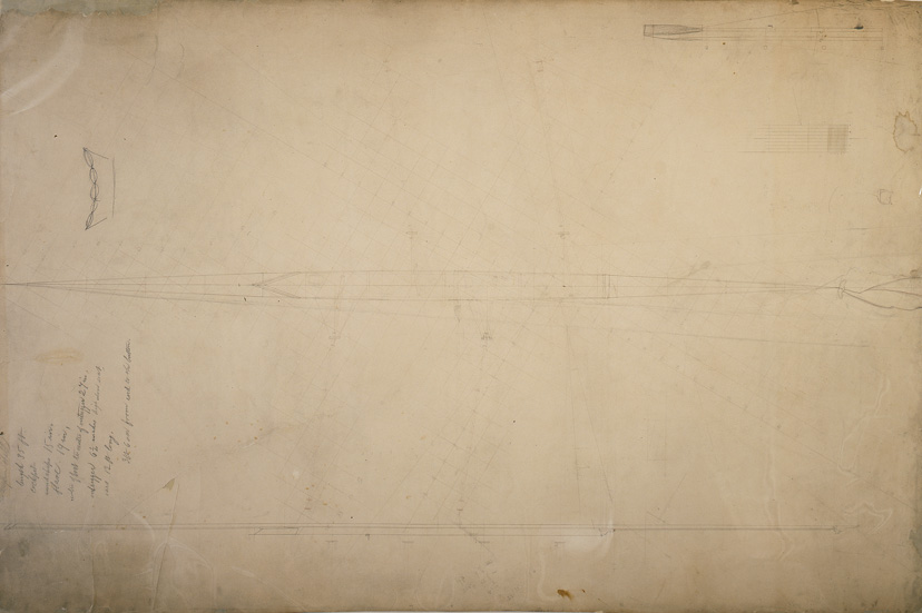 Oarsmen on the Schuylkill; Plan and Cross-section