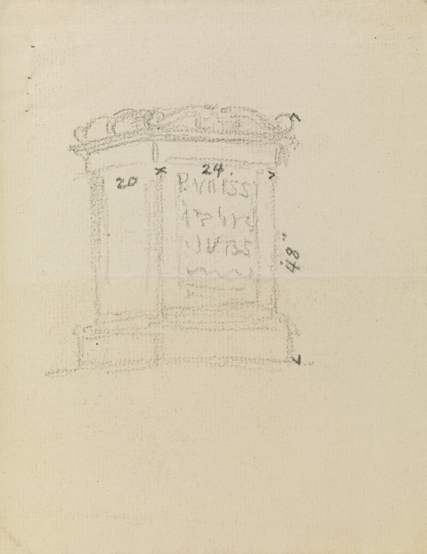 [Monument with illegible inscription - sundial?]