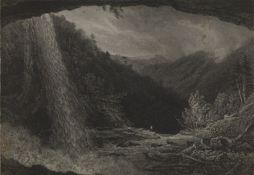 [Underneath the waterfall]