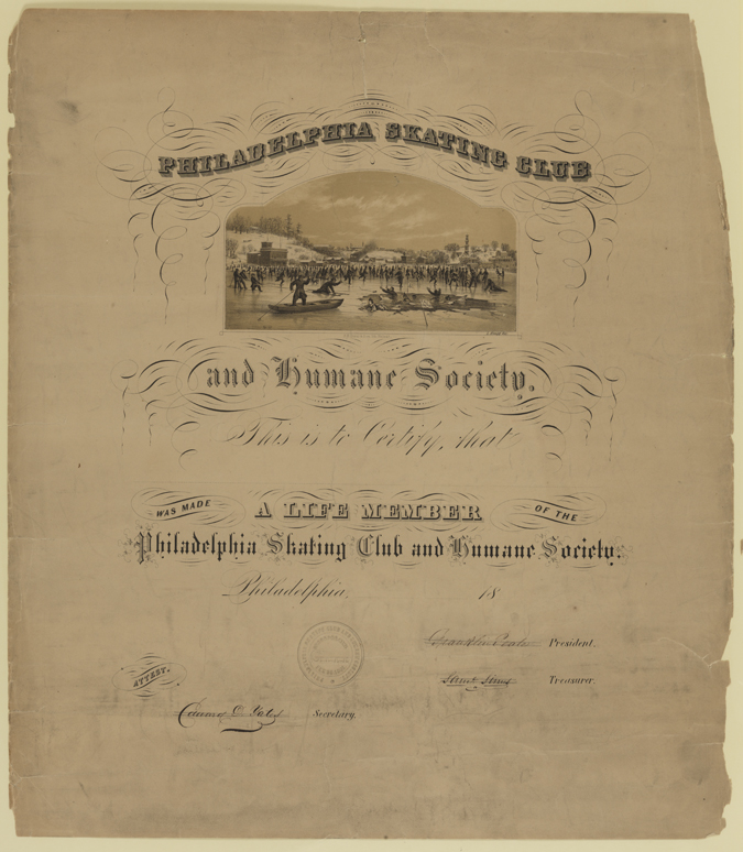 Philadelphia Skating Club [Membership certificate]