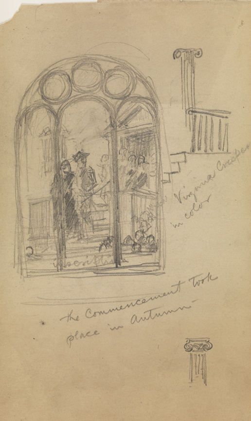 [Compositional study for stained glass window - Princeton Commencement 1783]