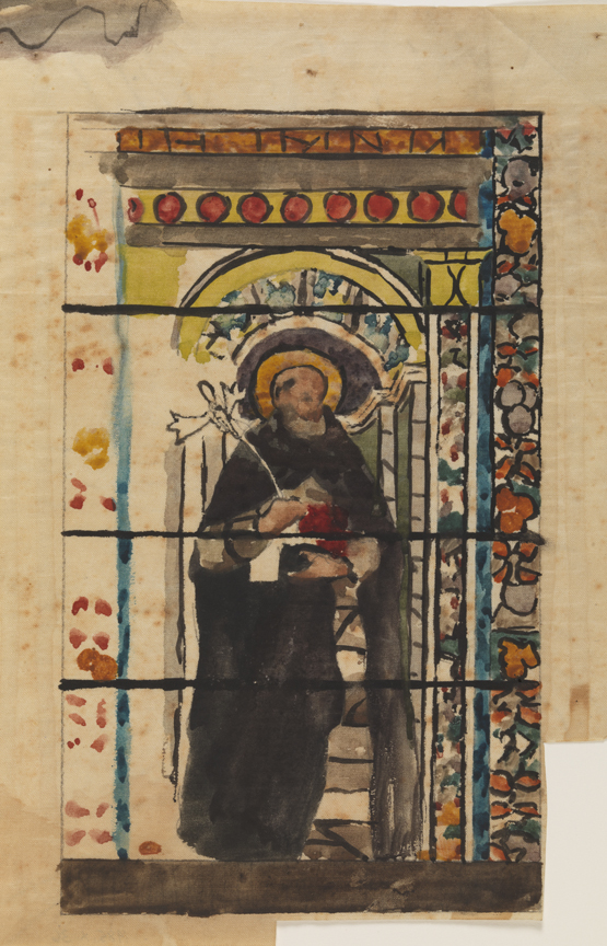 [Study for a stained glass window - a saint]