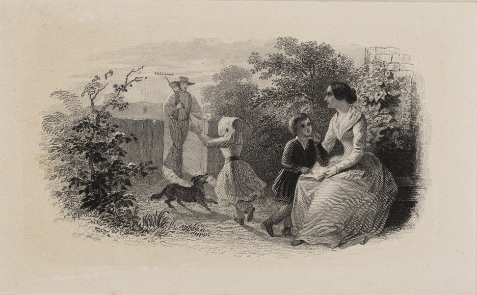 [Farmer coming home to family]