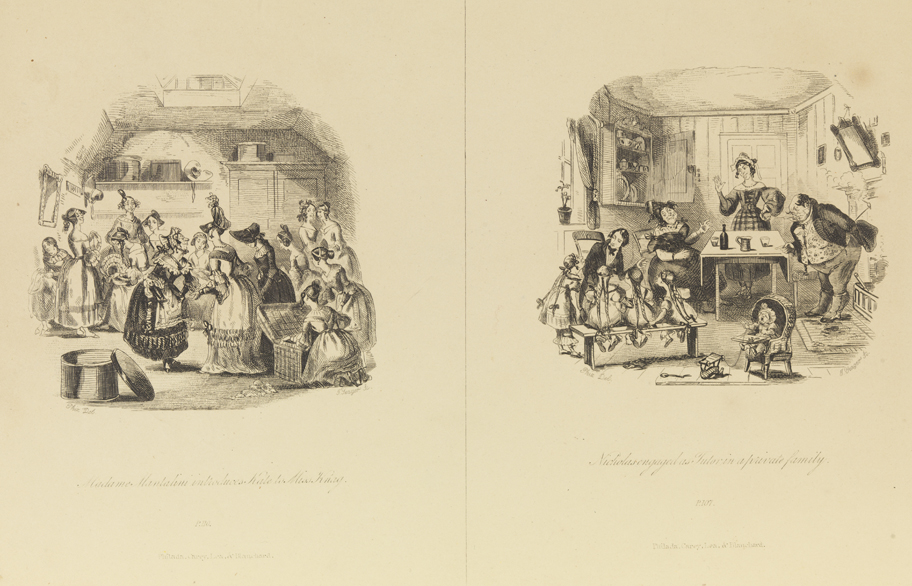 Madame Mantalini introduces Kate to Miss Knag;  Nicholas engaged as tutor in a private family