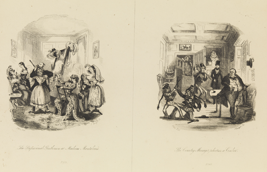 The Professional Gentleman at Madame Mantalini's;  The Country Manager rehearses a Combat