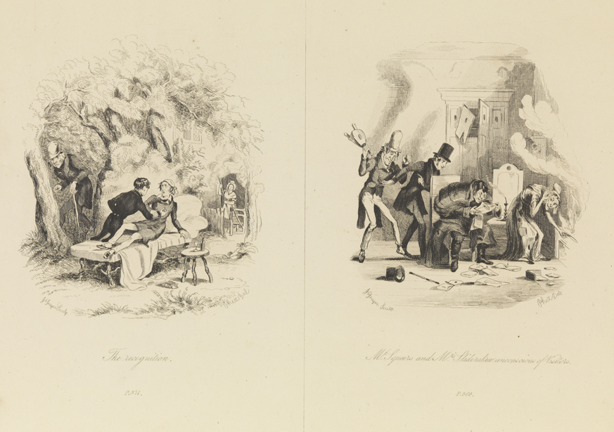 The recognition;  Mr. Squeers and Mrs. Slidershew unconscious of Visitors