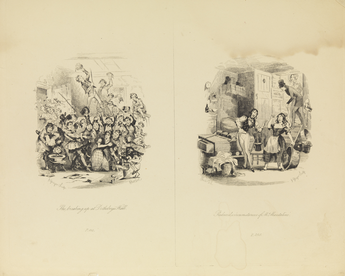 The Breaking up at Dotheboys Hall;  Reduced circumstances of Mr. Mantalini