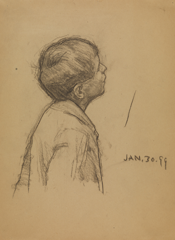 [Profile bust of a young boy]