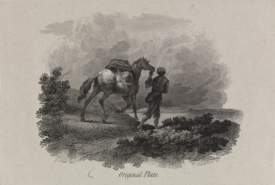 [Landscape with Horse and man (vignette)]