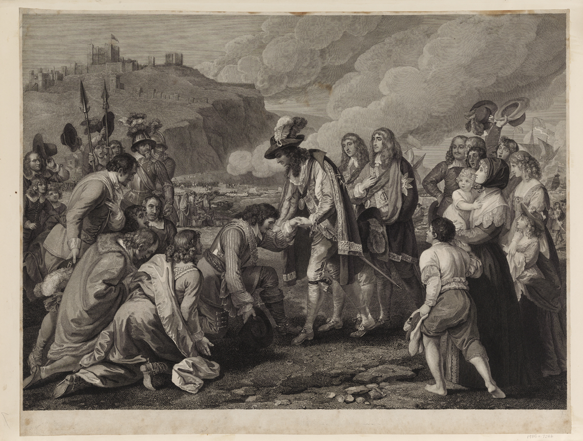 [King Charles the Second Landing on the Beach at Dover]