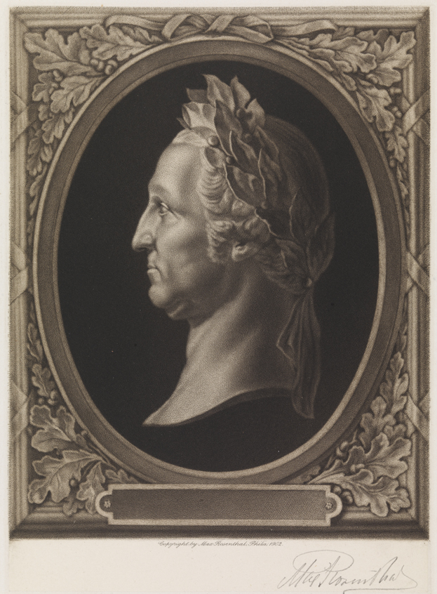 [George Washington (Profile portrait of George Washington in laurel wreath crown)]