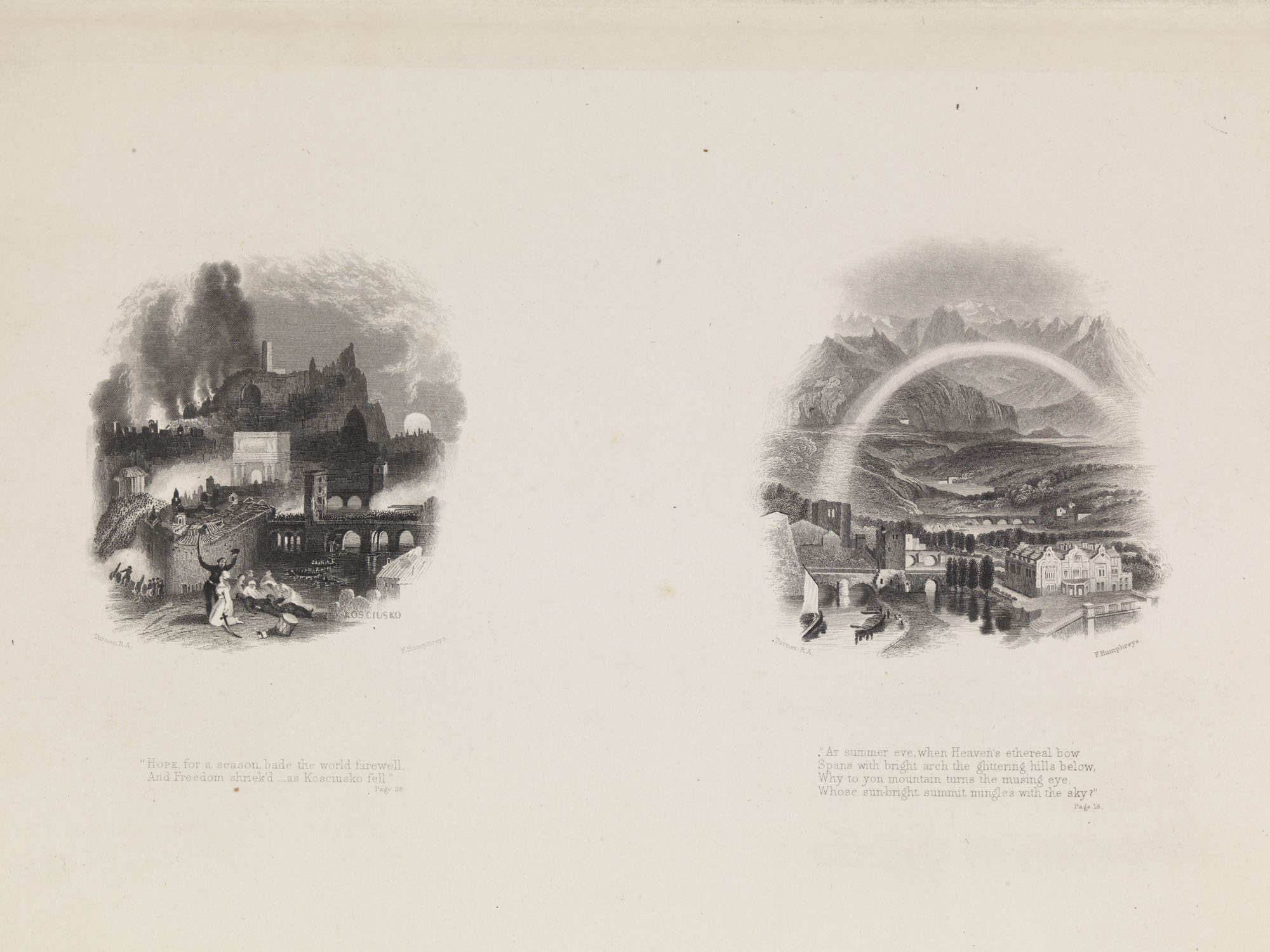 "At Smmer Eve";  "As Kosciusko fell", (two vignettes)