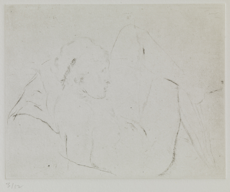 X (Female nude, reclining with legs crossed)