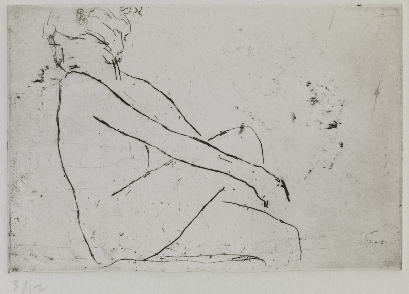 XI (Female nude, seated with legs crossed)