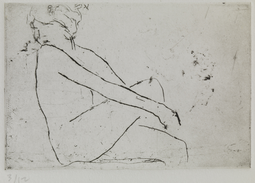 XI (Female nude, seated with legs crossed)