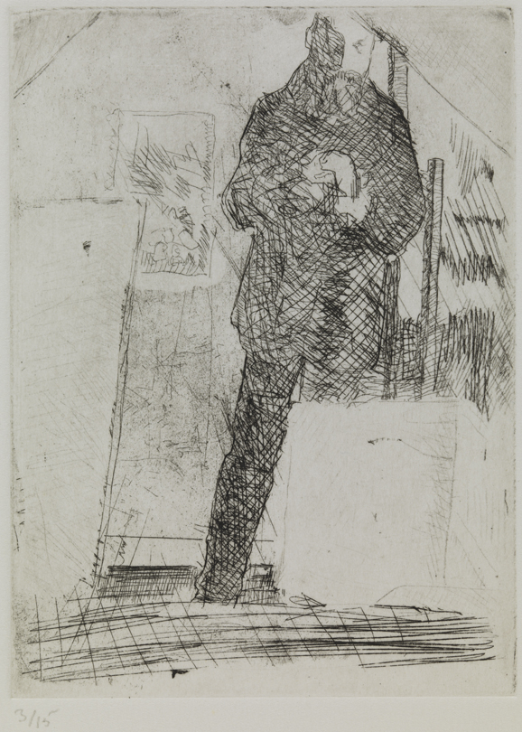 XII (Self-portrait, standing in the studio)