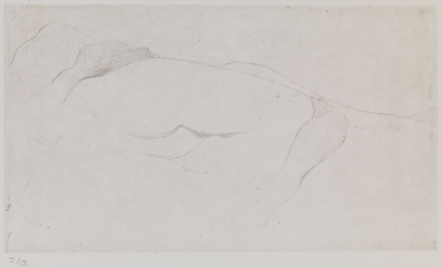 XVI (Female nude, reclining, from the rear)