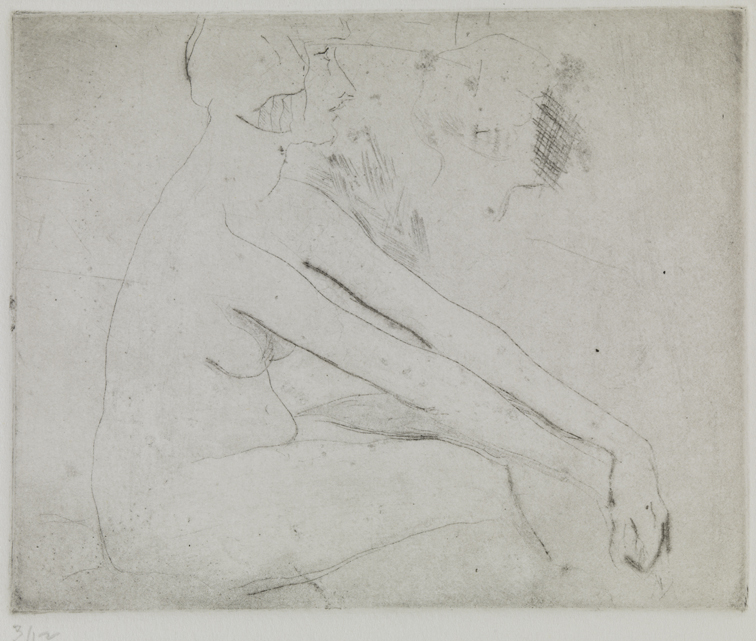 I (Female nude, seated facing right)