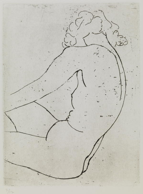 XXII (Female nude, seated, head turned away)