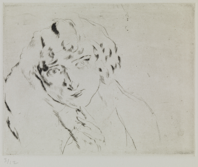 XXIII (Female head, hand raised to chin)