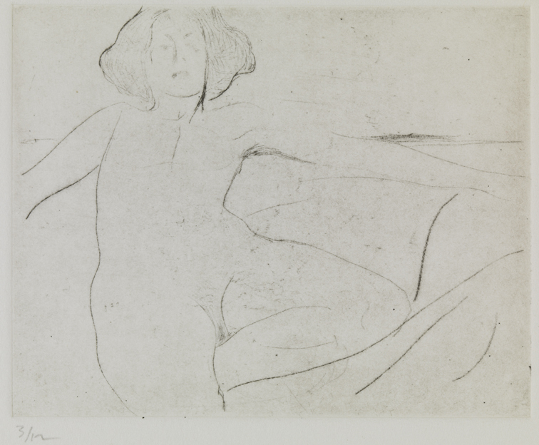 XXVII (Female nude, seated leaning back)