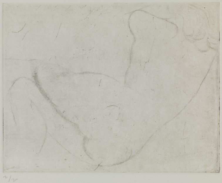 XXXXI (Female nude torso, reclining, back view)