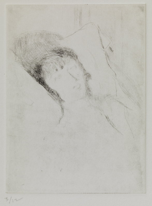 IV (Female head, leaning on pillow)