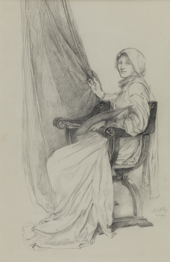 [Seated woman with palette]