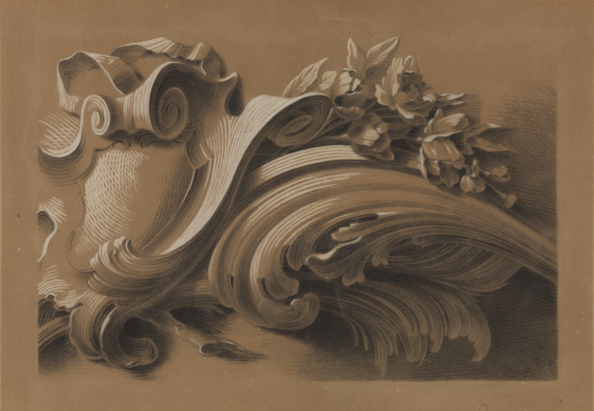 [Cast drawing: architectural fragment]