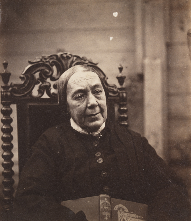 Eliza Cowperthwait seated in carved armchair