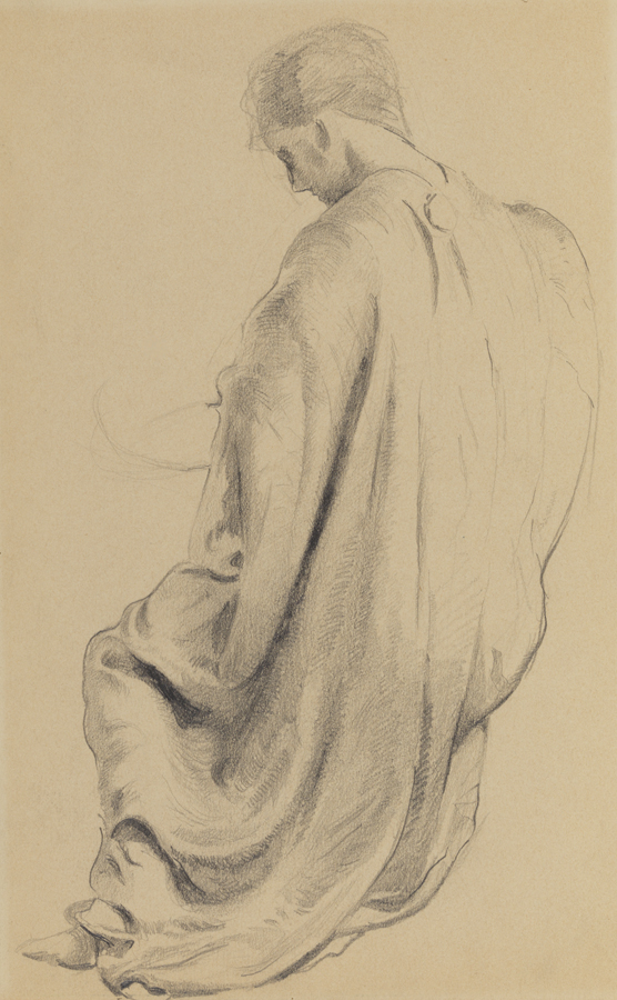 [Seated robed figure]