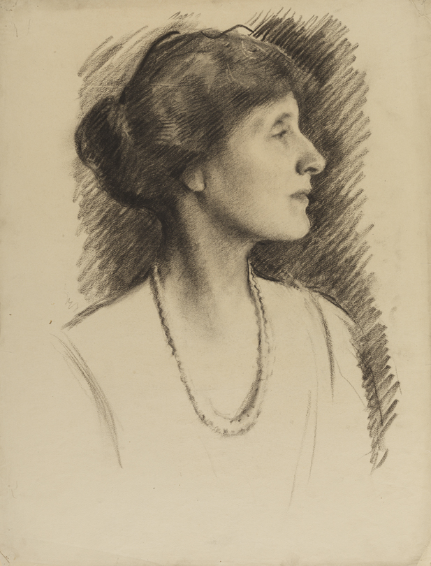 [Portrait of unknown woman facing right]