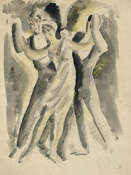 [Three dancing figures]