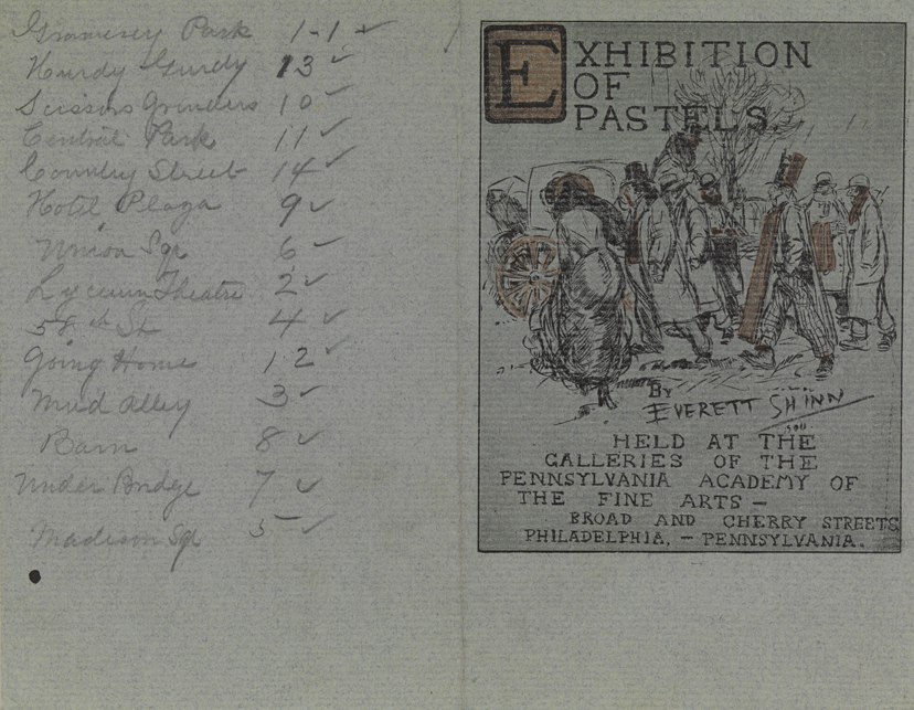 Exhibition of Pastels by Everett Shinn (exhibition checklist)